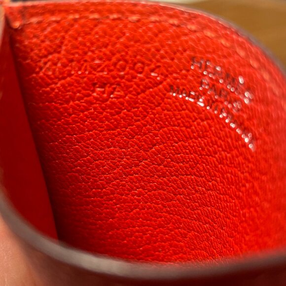 Hermes Chevre Mysore Diabolo Card Holder Case Rouge Tomate - Picture 5 of 6